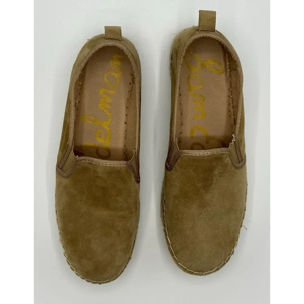 Sam Edelman Carrin Tan Suede Espadrille Platform Shoe US Size 9.5